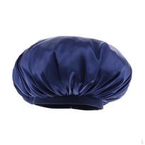 Satin Head Cover Silky Bonnet for , Smooth & Breathable C-Dark Blue blue