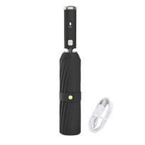 Sulankstomas skėtis su ventiliatoriumi, 3 greičiai, reguliuojamas, įkraunamas per USB, apsauga nuo UV spindulių, nešiojamas, vandeniui atsparus, atsparus vėjui, vasarinis lauko skėtis nuo saulės ir lietaus pilka