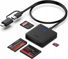 Išorinis atminties kortelių skaitytuvas SD MicroSD CF MS su USB-C, Išorinis atminties kortelių skaitytuvas SD MicroSD CF MS su USB-C