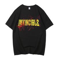 Invincible Comic Logo Graphic T-shirts Men and Women Summer Cotton Y2K Clothing Casual Fashion Round Neck Short Sleeved Tee XXXXL įvairiaspalvis