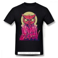 Hotline Miami - Rasmus Spausdinimo Grynos Medvilnės Marškinėliai Pelėda Katė Gyvūnas Vyrams Madingi Gatvės Drabužiai XXXXXL juoda
