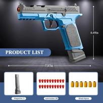 P320 Pistol Gun Soft Bullet Automatic Toy Gun with Blowback Outdoor Sports Shooting Game Christmas Birthday Gift for Kids blue