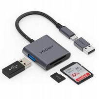 3in1 SD ir MicroSD atminties kortelių skaitytuvas su USB-A 2.0 480Mb/s, 3in1 SD ir MicroSD atminties kortelių skaitytuvas su USB-A 2.0 480Mb/s