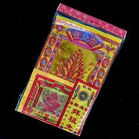Paper Offerings for Lunar Month Rituals: Buddha, Wealth God, Earth God & Landlord, Ancestors, Home Deities brown