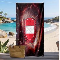 Austria Football Print Beach Towel Quick Dry Super Absorbent Soft Bath Towel for Swimming Beach Travel Fan Souvenir Gift 70cmx140cm(27x55inch)
