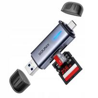 USB 3.0 ir USB-C atminties kortelių skaitytuvas MicroSD TF 5Gb/s iki 2 TB, USB 3.0 ir USB-C atminties kortelių skaitytuvas MicroSD TF 5Gb/s iki 2 TB