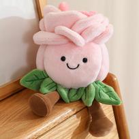22cm Cartoon With Legs Rose Flower Plush Doll Pink Blue White Rose Plant Potted Plush Toy Home Decoration Gift For Children about 22cm gray