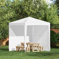 Party Tent Side Panel 2 pcs White 200 x 195 cm PE and Steel