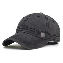 Skrybėlaitė su snapeliu iš plautos medvilnės Vyrams Moterims Atsitiktinė Vintažinė Tėčio Kepuraitė Reguliuojama Trucker Stiliaus Žemo Profilio Lauko Adjustable 56-60 cm juoda