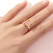 Anxiety Ring Fidget Spinner Adjustable Finger Rings Butterfly Daisy Bee Charm Rotatable Jewelry Antistress Birthday Gift resizable