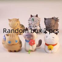 New Blackened Cat Blind Box Siamese Cat White Cat Raccoon Cat Flower Cat Figurine Toy Cute Desktop Decoration Surprise Gift