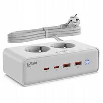 Prailgintuvas 2 lizdų + 4 USB 4000W 2 m, Prailgintuvas 2 lizdų + 4 USB 4000W 2 m
