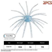 Non-Toxic TPE Floating Sea Urchin Soft Lure 9g 19mm Realistic Tentacle Bait for Sea Fishing Enthusiasts A19 white