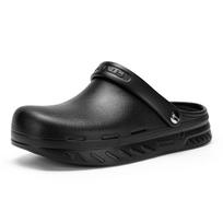 Fitville Men'S Sandals Wide Garden Clogs Waterproof Anti-Slip Oil-Resistant Chef Shoes For Men Work Kitchen Shoes Summer Slipper 40 raudona