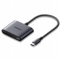 USB-C šakotuvas su SD TF atminties kortelių skaitytuvu ir USB lizdu, USB-C šakotuvas su SD TF atminties kortelių skaitytuvu ir USB lizdu