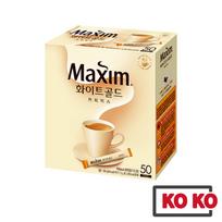 [Maxim] Baltojo aukso tirpios kavos mišinio milteliai 50 lazdelių / tirpi kava White Gold 50 stick beige