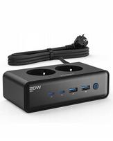 Prailgintuvas 2 lizdų + 4 USB 4000W 2 m, Prailgintuvas 2 lizdų + 4 USB 4000W 2 m