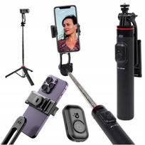 Asmenukių lazda ("Selfie sticks") Asmenukių lazda telefonui su Bluetooth nuotoliniu valdymu, trikojis, ilgis 132,5 cm, Asmenukių lazda telefonui su Bluetooth nuotoliniu valdymu, trikojis, ilgis 132,5 cm