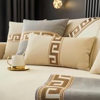 Prabangus bohemiškas veliūrinis sofos užvalkalas - Visų sezonų, neslystantis ir draugiškas gyvūnams, modernaus minimalistinio dizaino, elegantiško geometrinio rašto, skalbiamas mašinoje cushion - 45 * 45cm/17.8 * 17.8 inches