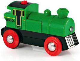 BRIO žalias dvikryptis akumuliatorinis lokomotyvas - Medinė traukinio grandinė - Ravensburger - Nuo 3 metų