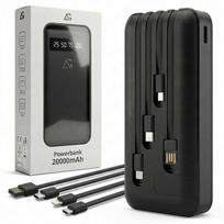 Atsarginis maitinimo šaltinis ("Power Bank") Išorinė baterija 20000 mAh su 4in1 laidu USB-C, Lightning ir microUSB, Išorinė baterija 20000 mAh su 4in1 laidu USB-C, Lightning ir microUSB