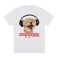 Radiohead The Bends Vintažiniai marškinėliai Oranžinė katė Koncertas Gerbėjo dovana Medvilniniai vyriški marškinėliai Naujas marškinėlis Moteriški viršutiniai drabužiai S white