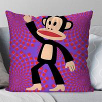 Cartoon P-Paul Frank Monkey Pillow Case Square Pillow Bedroom Sofa Leisure Comfort Cushion Car Living Room Home Decoration 40X40 12x12Inch black