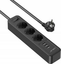 Prailgintuvas 3 lizdų + 3 USB, Prailgintuvas 3 lizdų + 3 USB