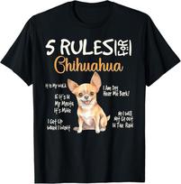 5 Funny Rules For Chihuahua Cute Dog Lovers T-Shirt M beige
