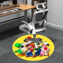 1 vnt. Mario Bros biuro apvalus kilimas, neslystantis, minkštas ir patvarus biuro kilimas interjero dekoravimui, puikiai tinka biurui, graži dekoracija 120cm yellow