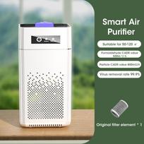 Smart Air Purifier with Negative Ion Generator for Formaldehyde Removal Nano Filtration Dust Smoke Allergens Home Use gray