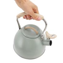 Stainless Steel Whistling Teapot Light Green Stainless Steel Teapot Flat Bottom Teapot  Home Use beige