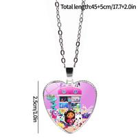 Cute Gabby Dollhouse Necklace Cartoon Girls Bracelets Choker Children Gift Cosplay Accessories Birthday Party Favor pink