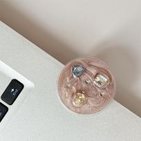 Rhinestone Gem Phone Airbag Holder - Korean Style, Solid Color, Retractable Desktop Stand gray