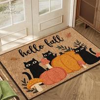 VIKAMA Cartoon Black Cat Pattern Welcome Mat Outdoor Carpet Doormat Rug For Bedroom Living Room Carpet Washable Home Decoration 40x60cm