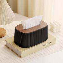 Cute Cream Tissue Box Cover with Auto Lift Spring,with Wooden Lid,Facial Tissue Dispenser for Bathroom, Bedroom, Living Room juoda