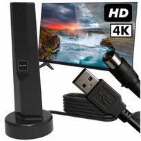 Aktyvi kambarinė visakryptė antena antžeminei TV su stiprintuvu, DVB-T2, 4K, LTE, Aktyvi kambarinė visakryptė antena antžeminei TV su stiprintuvu, DVB-T2, 4K, LTE