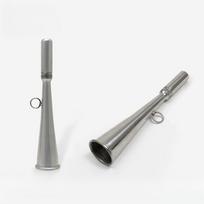 2PCS Manual Handheld Air Horn 304 Stainless Steel Fog Horn Loud Signal Whistle Removable Mouthpiece Boat Marine Accessories 2PCS gray