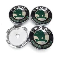 4 vnt. 56 mm + 60 mm Automobilio ratlankio centrinis dangtelis Apdailinė plokštelė Emblemos Lipdukai Skoda Octavia Fabia Kamiq Kapoq Kodiaq Rapid SCALA Superb