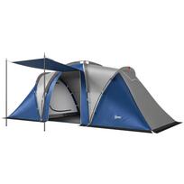 Family Camping Tent 3000mm Waterproof Windproof Tunnel Tent 8-12 Person, Navy Blue & Light Grey 550 x 220 x 190 cm
