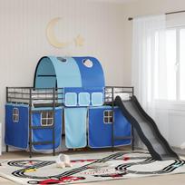 Kids Bunk Bed Black and Blue 107 x 200 cm Metal