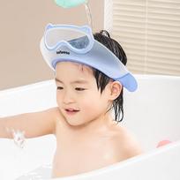Infantso TEAR-FREE Baby Shower Cap for Kids | Adjustable Bath Visor Hat for Shampoo & Water Protection | Soft TPE Eye & Ear Shield | Bathing Hat - white