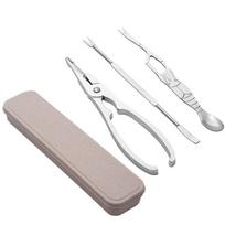 3/6pcs Printed Lobster Crab Cracker Tools Stainless Steel Nut Pliers Lobster Pliers  Picking Meat A white