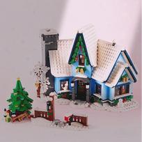Street View Winter House Bricks 705PCS Santa's Visit House Model DIY Building Blocks Display Toys Christmas Gifts for Friends NO Original BOX