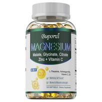 Buporai Magnesium Zinc Complex Capsules 120 Count — Mineral Support, Bone Health, Muscle Support, Daily Wellness 120*1