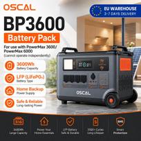 OSCAL PowerMax6000 Nešiojama elektrinė 6000W 3600Wh LiFePO4 Saulės generatorius 57600Wh Išplečiamas 120V/240V UPS Greitas įkrovimas PROGRAMĖLĖ namams, kemperiui, nepriklausomam nuo tinklo BP3600(battery pack)-YY