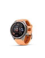 Garmin Fenix 9 Pro Inreach 43mm – Titano spalvos rožiniu su oranžiniu dirželiu