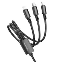 Borofone Cable BX72 3 in 1 - USB to Type C, Micro USB, Lightning - 2A 1 metre black