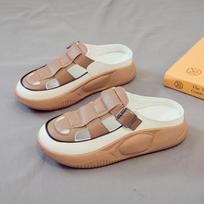 CRLAYDK Women's Clogs Shoes Platform Hollow Out 2024 Summer Casual Walking Wedge Slides Slip On Backless Closed Toe Mules 35 white