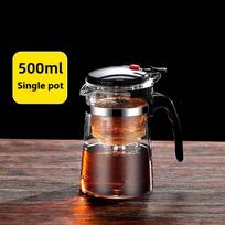 750 ml kūrybinis aukšto borosilikatinio stiklo filtruojantis arbatinukas, namų biuro dovana, didelės talpos, presuojamas, su plūduriuojančiu puodeliu ir dangteliu, idealiai arbatai 500ml gray